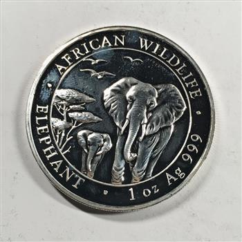 2015 Somali Republic 100 Shillings*One Troy Ounce .999 Fine Silver*Elephant