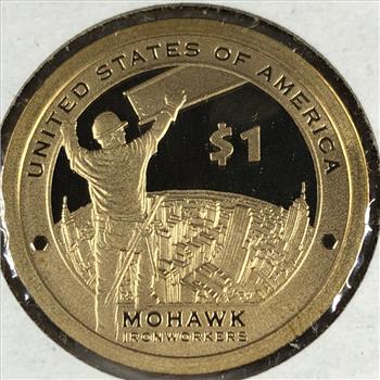 2015-S Proof Native American Mohawk Ironworkers Commemorative Dollar*Deep Cameo