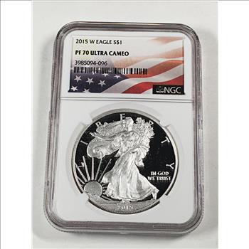 2015-W Proof American Silver Eagle*Graded PF70 ULTRA CAMEO by NGC*Struck at West Point
