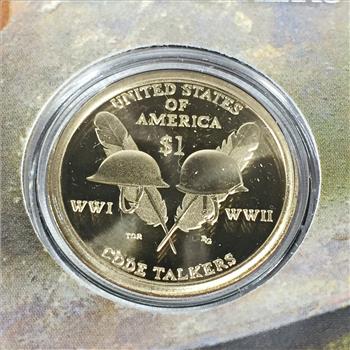 2016 American Code Talkers Commemorative Coin & Currency Set*Series 2003 $1 FRN & Code Talkers Native American $1