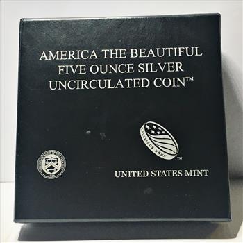 2017 America The Beautiful Five Ounce Silver Uncirculated Coin*Frederick Douglass Historic Site; DC*Original Mint Packaging/COA