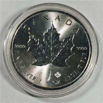 2017 Canada $5 Silver Maple Leaf with Maple Leaf Privy*One Troy Ounce .9999 Fine Silver*In Capsule
