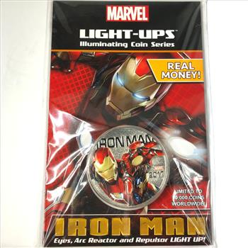 2017 Marvel IRON MAN Light-Up*Fiji Half Dollar*Eyes and Repulsor Light Up*Only 50,000 Worldwide