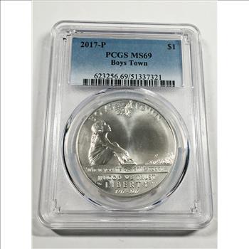 2017-P Boys Town Silver Dollar Commemorative*Graded MS69 by PCGS