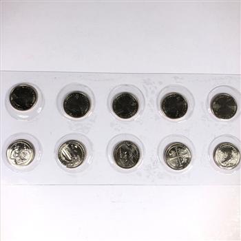 2019 America the Beautiful Quarters 10 Circulating Coin Set in Uncirculated Mint Condition Protective Holder