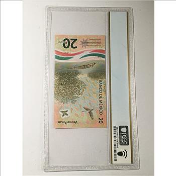 2021 Mexico Commemorative/Polymer 20 Pesos Banknote*Graded Gem Unc 66 PPQ by PCGS