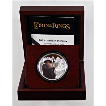 2021 Niue $2 Lord of the Rings*Gandalf the Grey 1oz Silver Coin*.999 Fine Silver*Only 3,000 Pieces Minted*New Line Productions