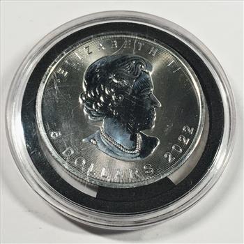 2022 Canada $5 Silver Maple Leaf Coin*Brilliant Uncirculated*In Protective Capsule