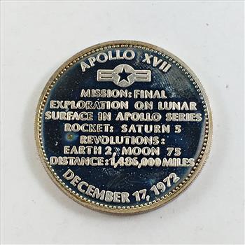 20.7 Grams .999 Proof Silver Medallion Commemorating the Final Apollo Mission-Apollo XVII