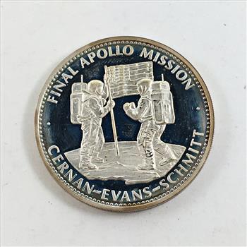 20.7 Grams .999 Proof Silver Medallion Commemorating the Final Apollo Mission-Apollo XVII