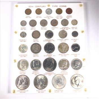 20th Century Type Coins*30 Coins Representing the Last 100 Years of Coins8Lots of Silver*In Capitol Plastics Holder