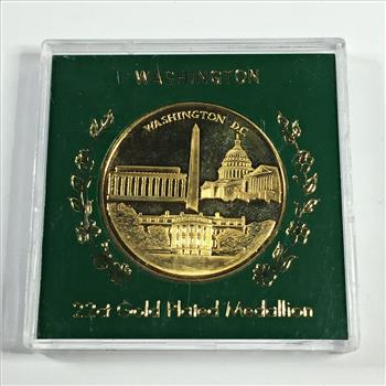 22K Gold Layered Washington, D. C. Proof Medallion*Great Seal of the United States*In Custom Protective Holder