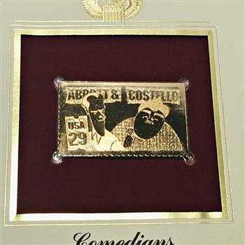 22K Gold Replica Stamp on FDC*1991 Comedians; Early Television*Postmarked w/ Original 29c Stamp