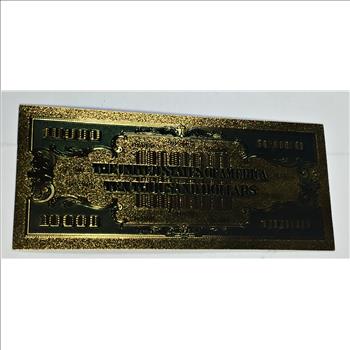24K Gold Federal Reserve Note Replica of 1934 $10,000 Bank Note*Proof
