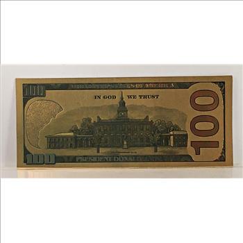 24K Gold Foil $100 President Donald Trump Replica Note