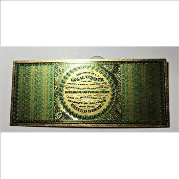 24K Gold Foil 1863 $100 National Bank Note Replica*Large Note in Protective Sleeve