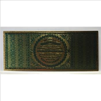 24K Gold Foil 1863 $100 National Bank Note Replica*Large Note in Protective Sleeve