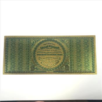 24K Gold Foil 1863 $100 National Bank Note Replica*Large Note in Protective Sleeve