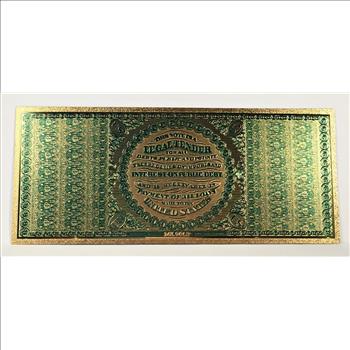 24K Gold Foil 1863 $100 National Bank Note Replica*Large Note in Protective Sleeve