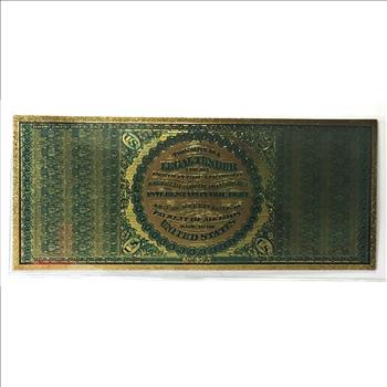 24K Gold Foil 1863 $100 National Bank Note Replica*Large Note in Protective Sleeve