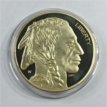 24K Gold Layered 2014 $50 Buffalo Replica*1.75