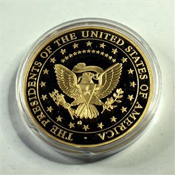 24K Gold Layered 45th President Donald Trump Commemorative Medallion*Proof*In Protective Capsule