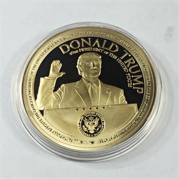 24K Gold Layered Donald Trump Inauguration Commemorative Medallion