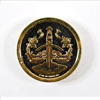 24K Gold Layered Lady Vivien 1986 Franklin Mint Issued Medieval Coin/Medal