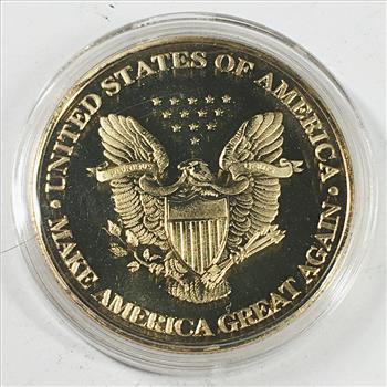 24K Gold Layered/Colorized Donald J. Trump Medallion*Make America Great Again*1.5