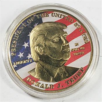 24K Gold Layered/Colorized Donald J. Trump Medallion*Make America Great Again*1.5