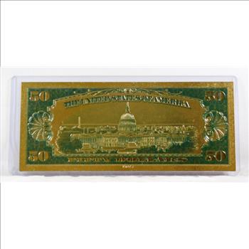 24K Gold Series of 1928 $50 Gold Certificate Replica Note