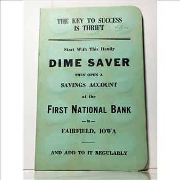 30 Silver Roosevelt Dimes*Vintage 1st National Bank in Fairfield Iowa Dimesaver*Late 1950's, Early 1960's*High Grades