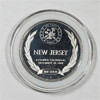 33.3 Grams of .925 Proof Silver New Jersey State Commemorative Medallion*In Protective Capsule