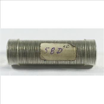$5 Roll of 1958-D Silver Roosevelt Dimes*All Brilliant Uncirculated
