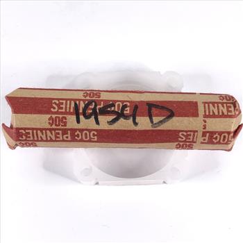 50c Roll of Lincoln Head Cents*Wrapper is Marked 1954-D*WE Have Not Researched This Roll