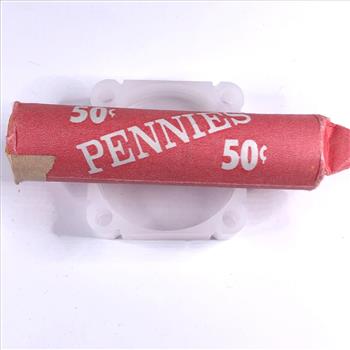 50c Roll of Lincoln Head Cents*Wrapper is Marked 1973-S*WE Have Not Researched This Roll