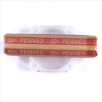 50c Roll of Lincoln Head Memorial Cents Cents*Wrapper is Marked 1981's and 1983's*WE Have Not Researched This Roll