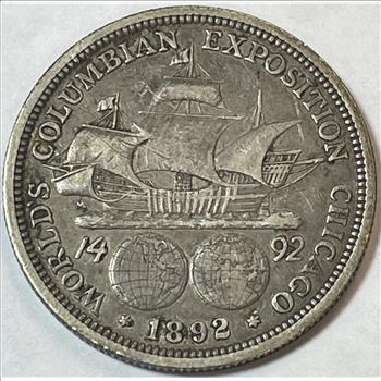 1892 Columbian Exposition Chicago World's Fair Silver Commemorative Half Dollar