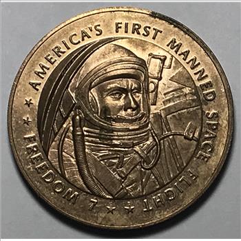 1961 First Manned Space Flight - Alan Shepard - Mercury Freedom 7 Commemorative Coin/Medal