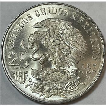 1968 Mexico Olympic Games Silver Commemorative 25 Pesos - Brilliant  Uncirculated w/Original Mint Luster