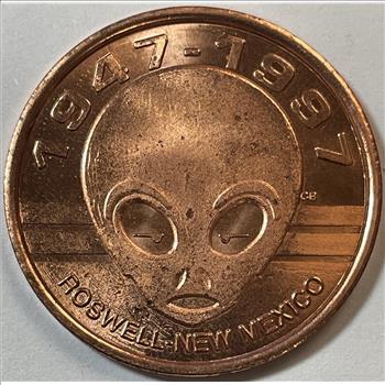 1947-1997 Alien - 50th Anniversary of UFO Crash - Roswell, NM Commemorative Coin