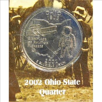 First Flight Coin Collection - 100 Years of Flight - Wright Brothers - w/2003 Colorized 1 oz American Silver Eagle - 1903 Indian Head Cent - 2001 North Carolina Quarter - 2002 Ohio State Quarter
