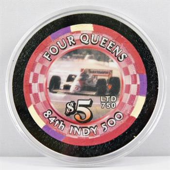 Four Queens Hotel & Casino - Limited Edition $5 Poker Chip - Featuring 84th INDY 500 - Las Vegas, Nevada