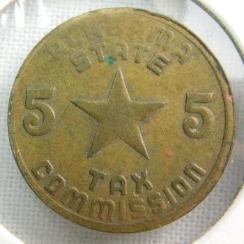 Vintage Alabama State Luxury Tax Token