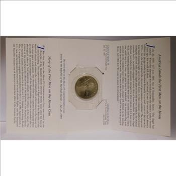 1989 $5 Apollo 11 First Men on the Moon Commemorative Coin
