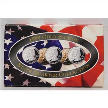 1999 Gold Edition State Quarter Collection - 24K Gold Layered in Original Box with COA