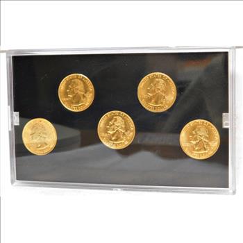 1999 Gold Edition State Quarter Collection - 24K Gold Layered in Original Box with COA