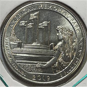 RARE 2019-W American Memorial Park West Point Minted Quarter