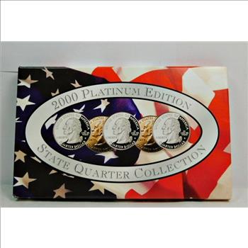 2000 Platinum Edition State Quarter Collection-All 5 2005 State Quarters-Platinum Layered & Beautiful!
