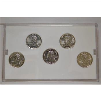 2000 Platinum Edition State Quarter Collection-All 5 2005 State Quarters-Platinum Layered & Beautiful!